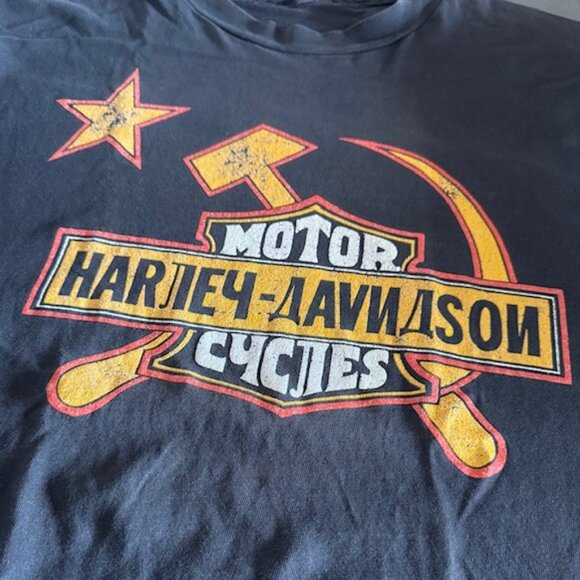 VINTAGE HARLEY DAVIDSON 90's RARE SIBERIA RUSSIA TEE SHIRT SIZE M - Picture 6 of 7